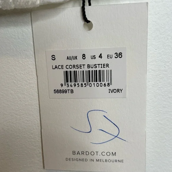 Bardot Lace Corset Bustier in Ivory White - Picture 6 of 9